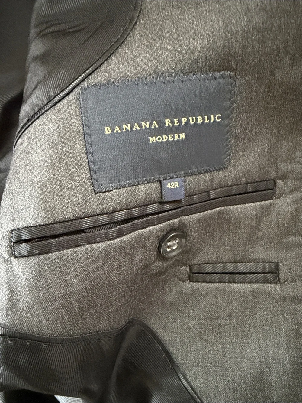 Banana Republic Modern Blazer Men’s 42R Heather Gray Suit Jacket